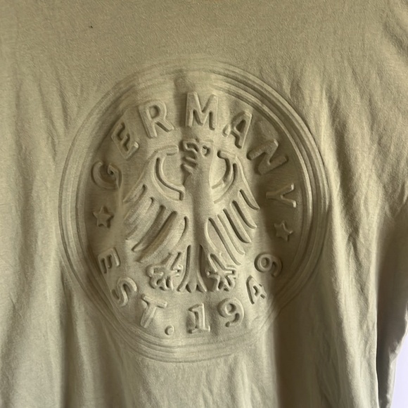 Authentic Germany Embossed XL T-shirt in Army Green Color - Picture 2 of 7